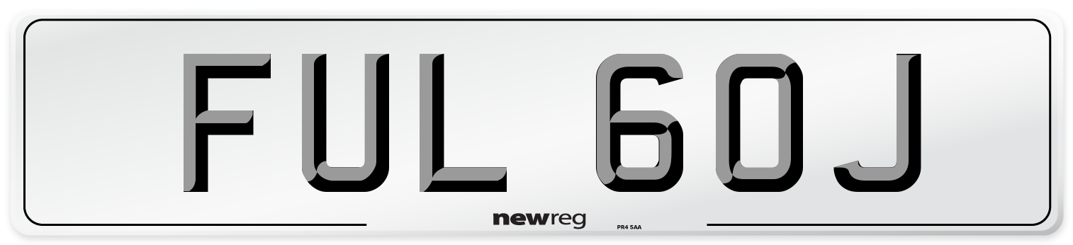 FUL 60J Number Plate from New Reg